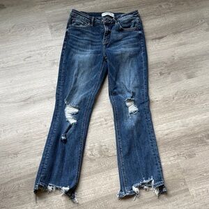 Loverlet Blue Distressed Straight Leg Jeans